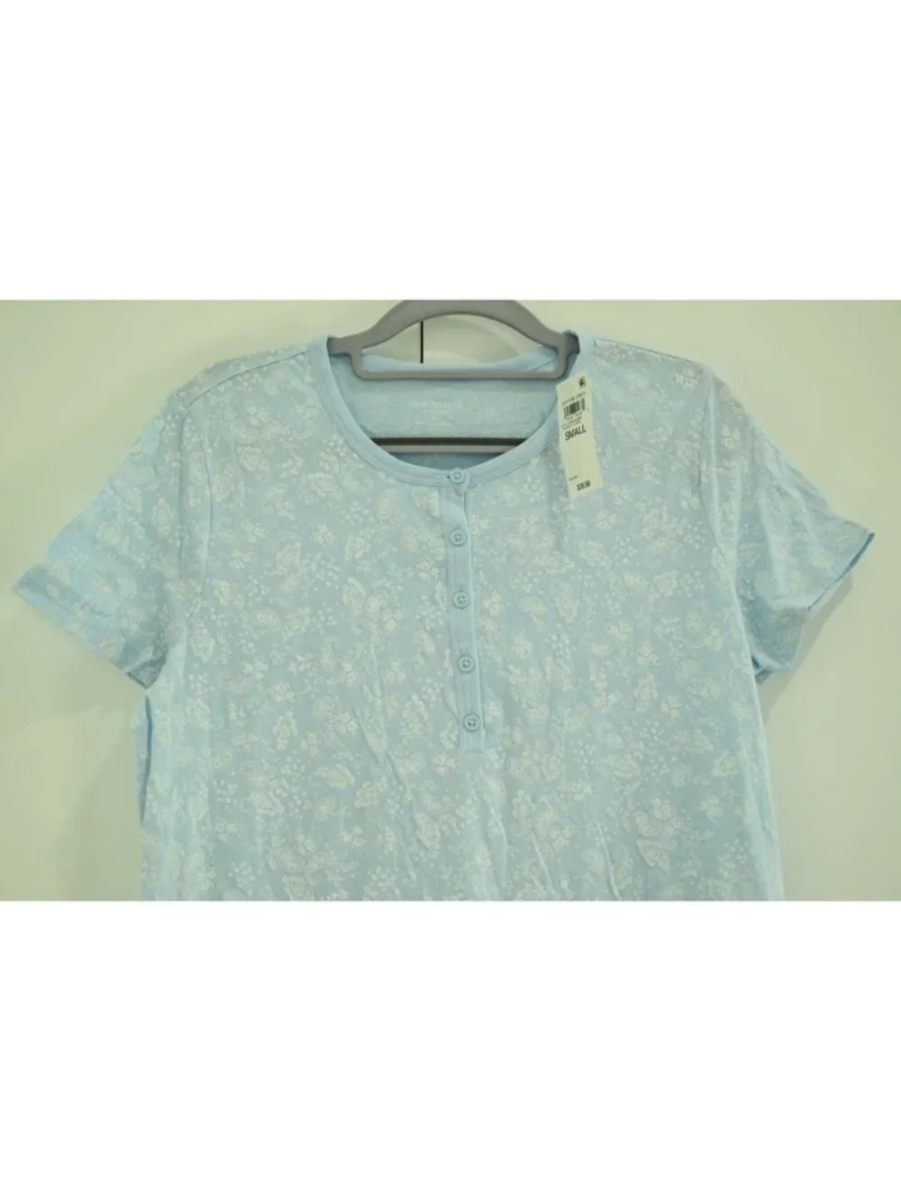 NWT Charter Club Cotton Printed Nightgown Sz S Blue Paisley Floral Sleepwear